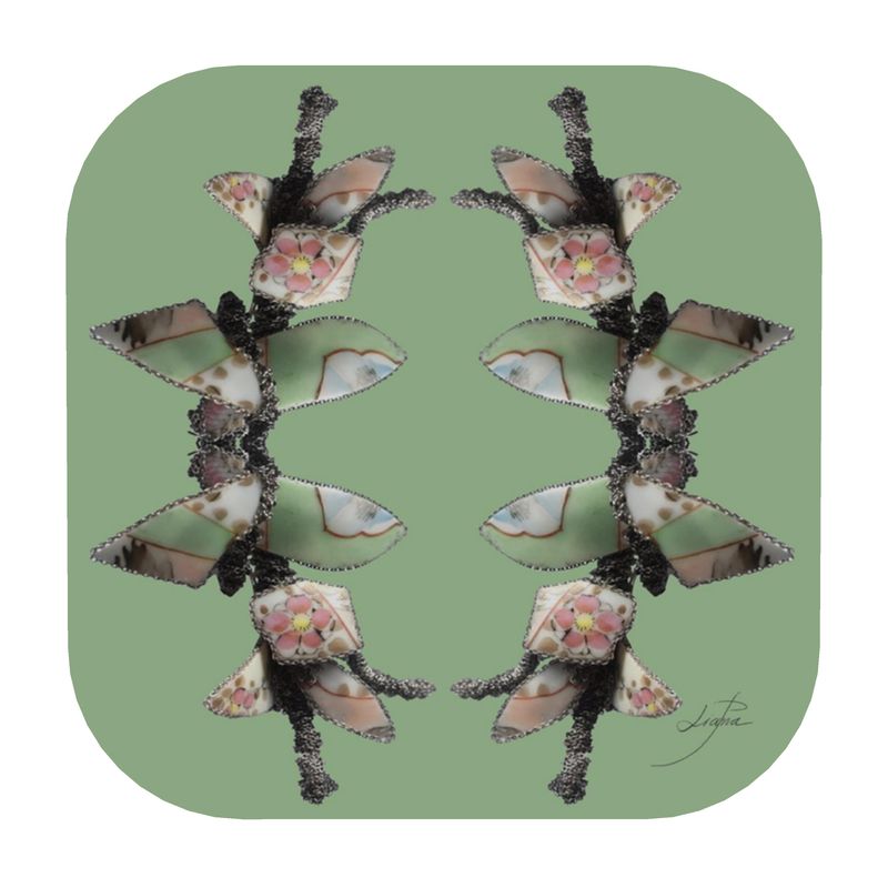 'Blossoms' - Trellis Coasters in Mint Green (Pack of 4 min.)