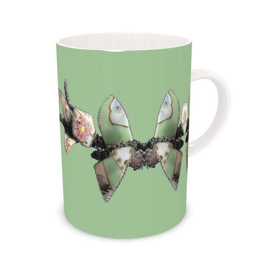 'Blossoms' - Bone China Mug in Mint Green