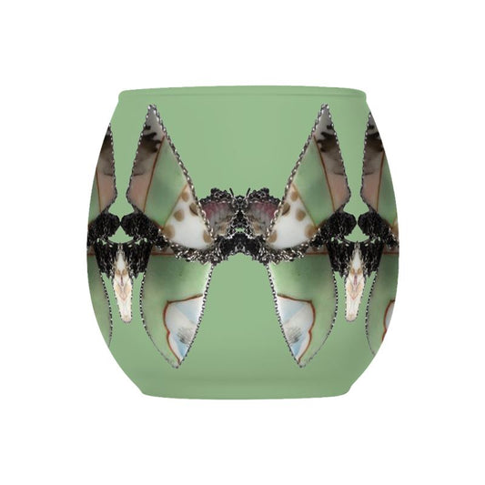 'Blossoms' - Kaleidoscope Glass Tealight Holders in Mint Green (Pack of 3)