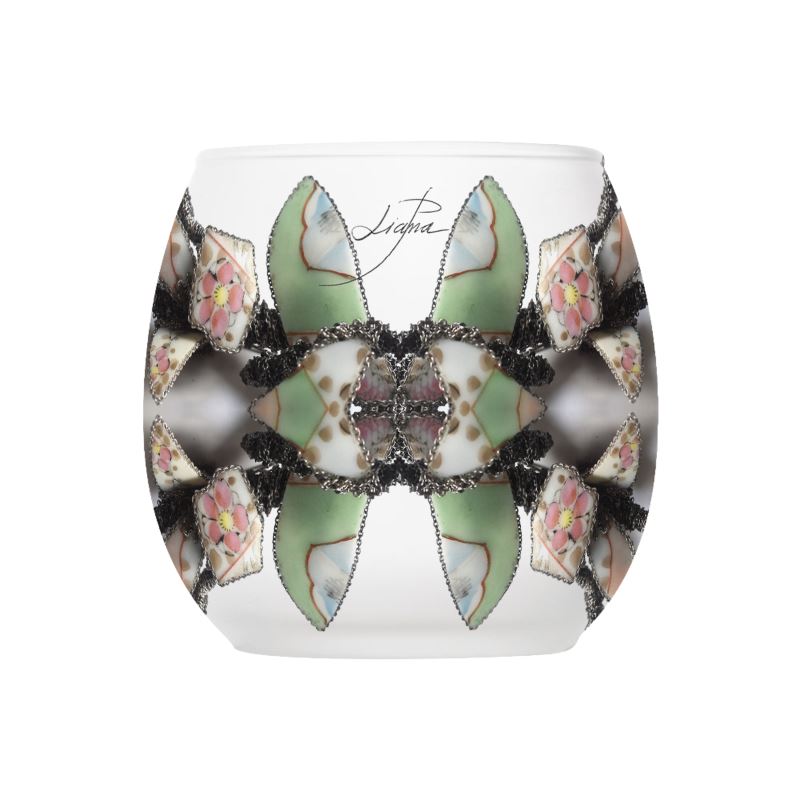 'Blossoms' - Trellis Glass Tealight Holders in White (Pack of 3)