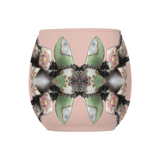 'Blossoms' - Trellis Glass Tealight Holders in Powder Pink (Pack of 3)