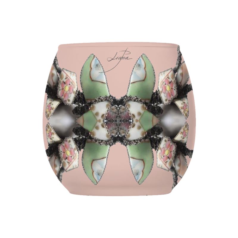 'Blossoms' - Trellis Glass Tealight Holders in Powder Pink (Pack of 3)