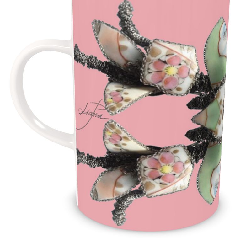 'Blossoms' - Bone China Mug in Candy Pink