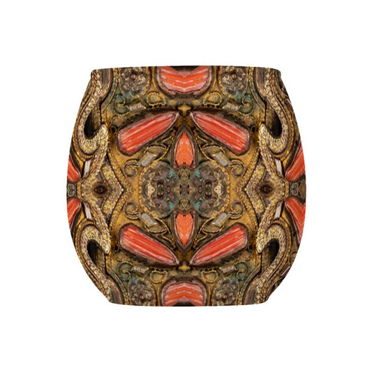 Coral Red Saframpoli Glass Tea Light Holders