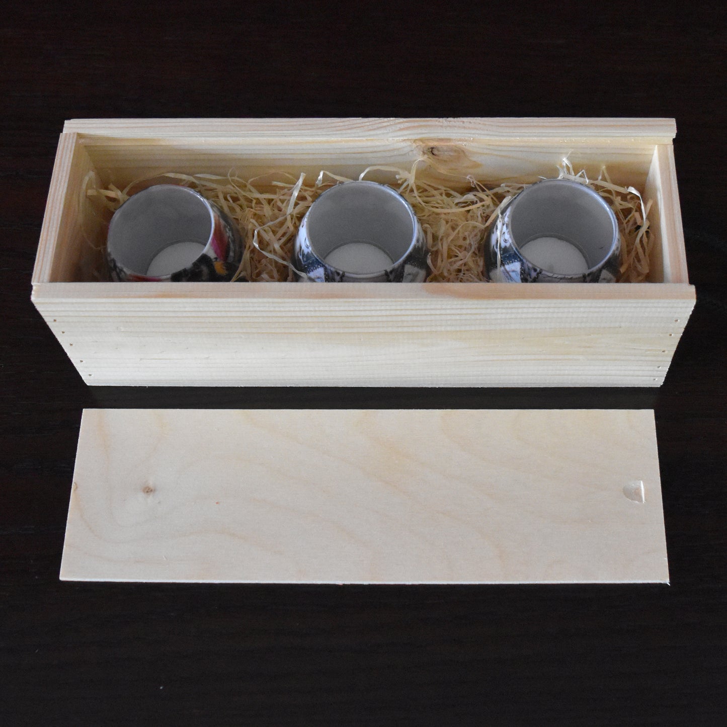 'In The Woods' - Set of Three Glass Tealight Holders (Pack of 3)