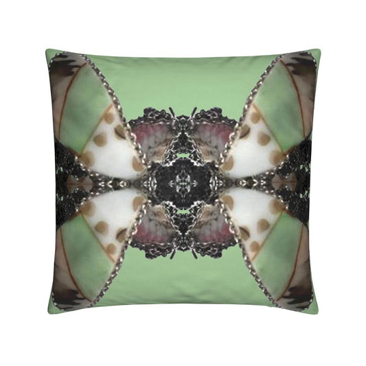'Blossoms' - Kaleidoscope Square Cushion in Mint Green