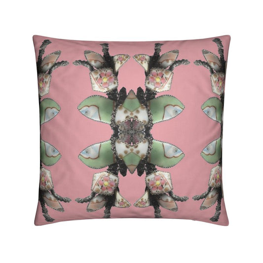 'Blossoms' - Trellis Square Cushion in Candy Pink