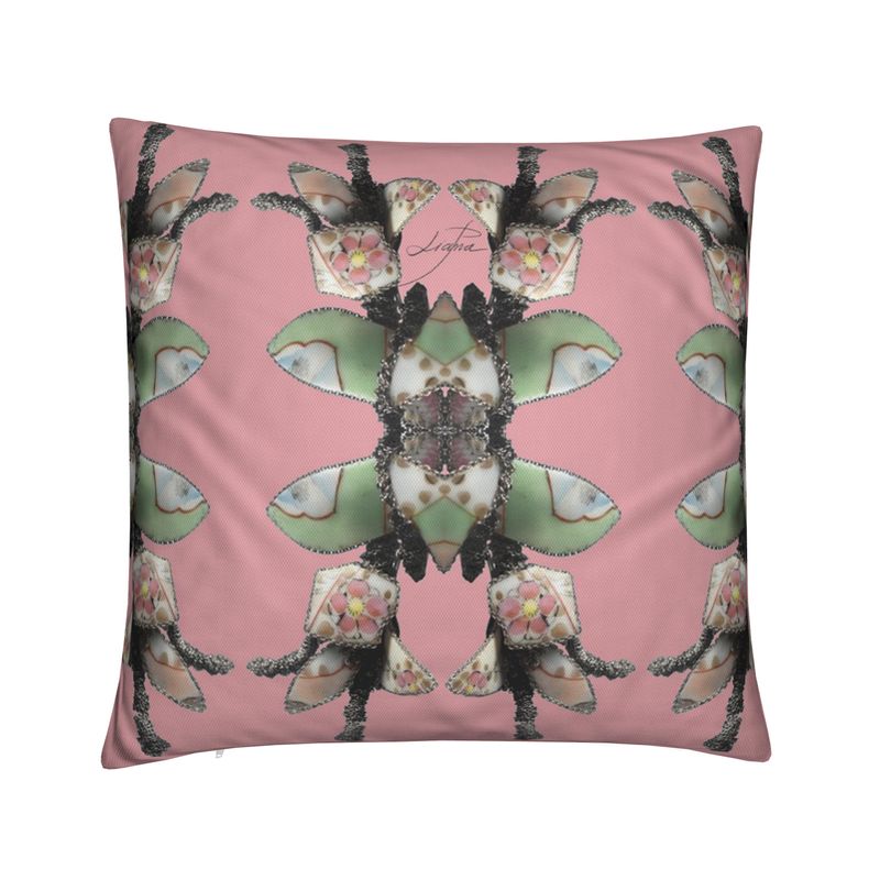 'Blossoms' - Trellis Square Cushion in Candy Pink