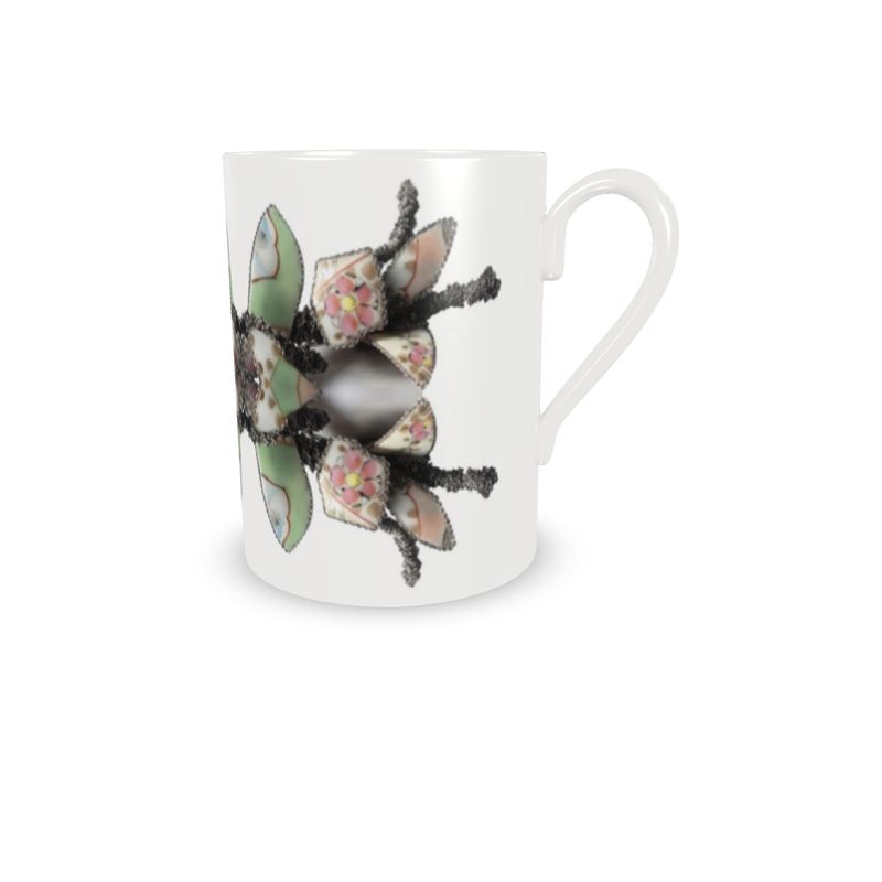 'Blossoms' - Small Espresso Cup and Saucer in White