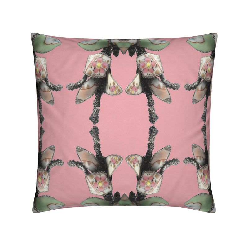 'Blossoms' - Trellis Square Cushion in Candy Pink