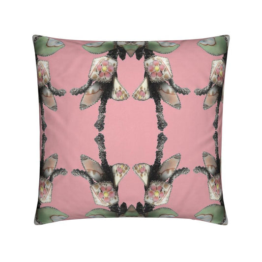 'Blossoms' - Trellis Square Cushion in Candy Pink