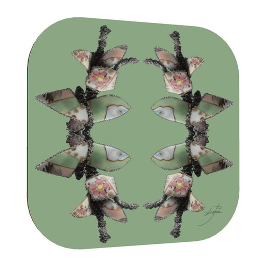 'Blossoms' - Trellis Coasters in Mint Green (Pack of 4 min.)