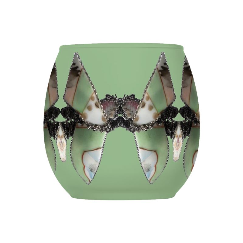 'Blossoms' - Kaleidoscope Glass Tealight Holders  in Mint Green (Pack of 3)