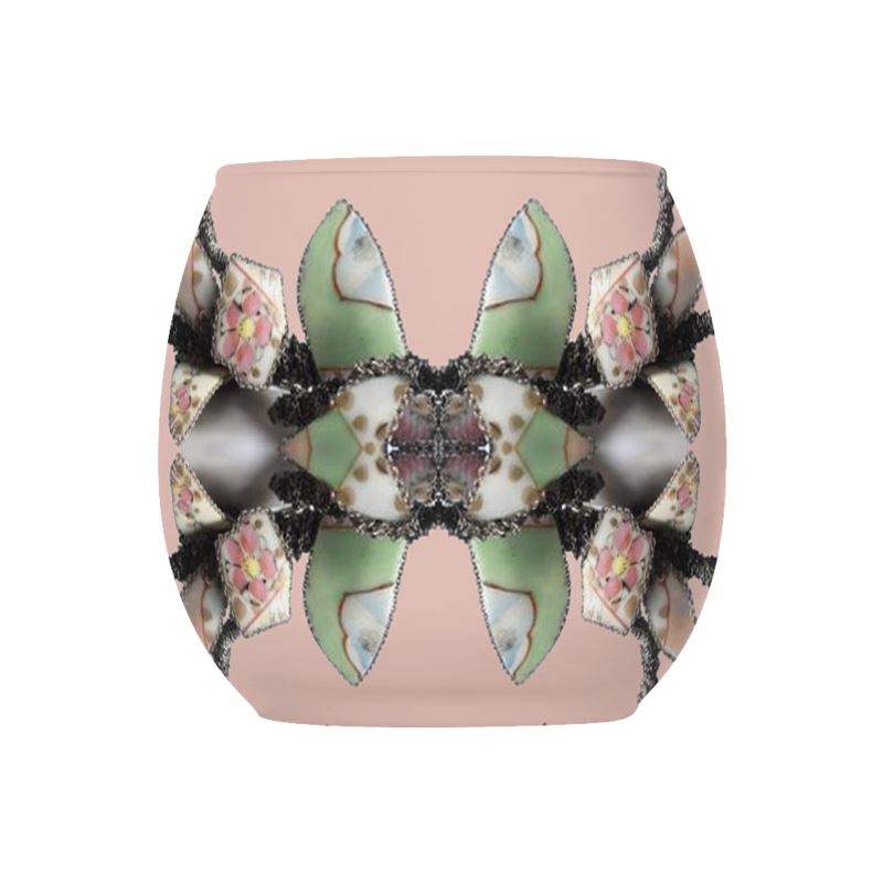 'Blossoms' - Trellis Glass Tealight Holders  in Powder Pink (Pack of 3)
