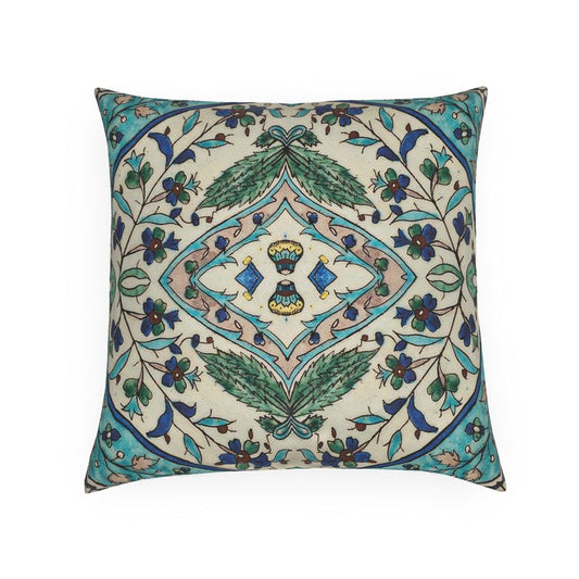 'Folklore' - Turquoise Square Cushion