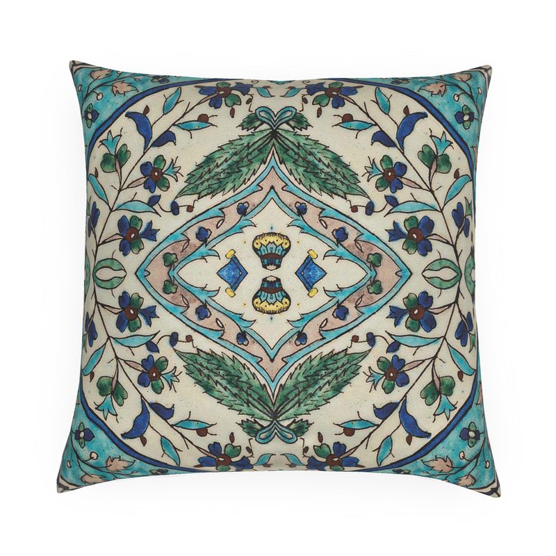 'Folklore' - Turquoise Square Cushion