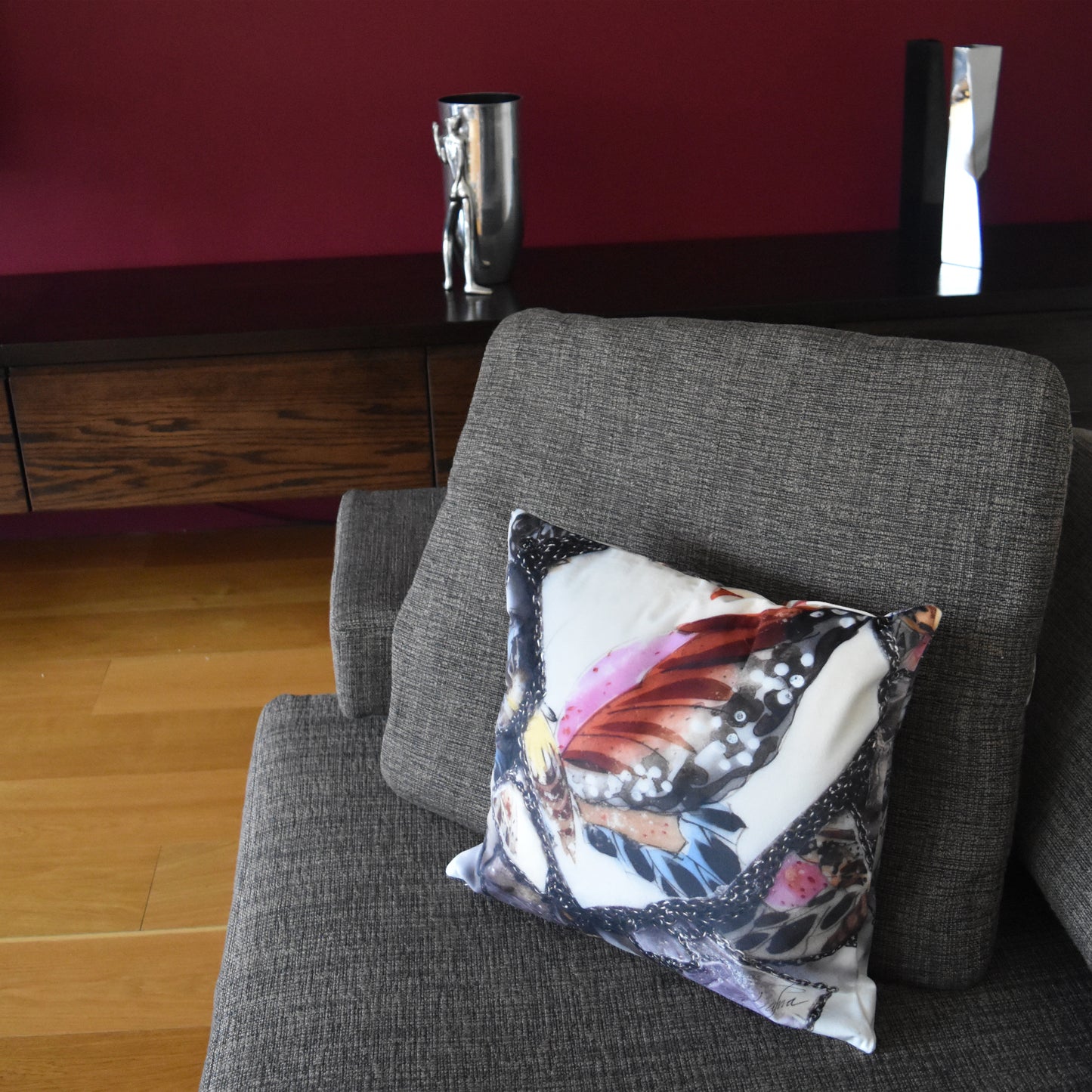 'Social Butterfly' - Square Cushion